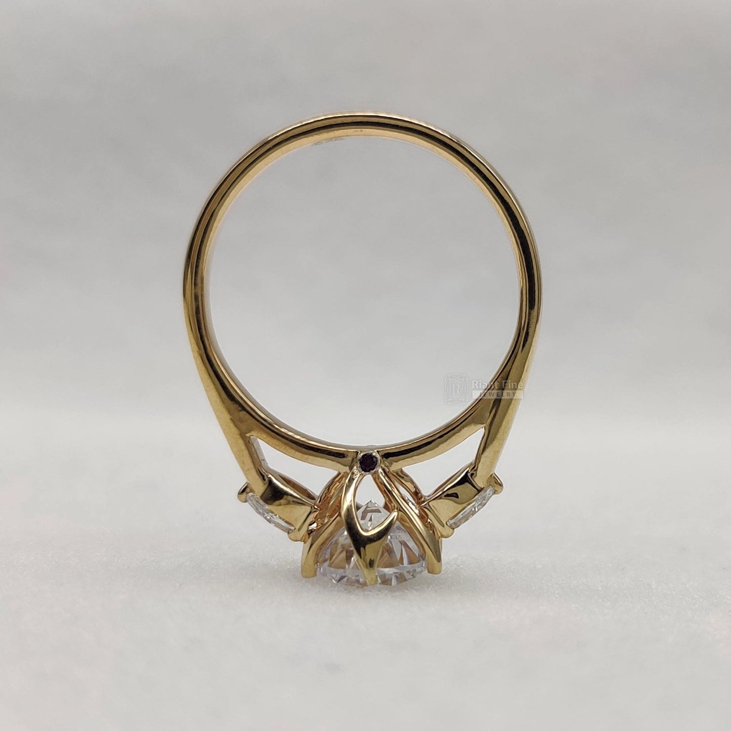 Three Stone Lab Grown Diamond Wedding Ring | 14K Rose Gold - Riant Fine Jewelry LLC