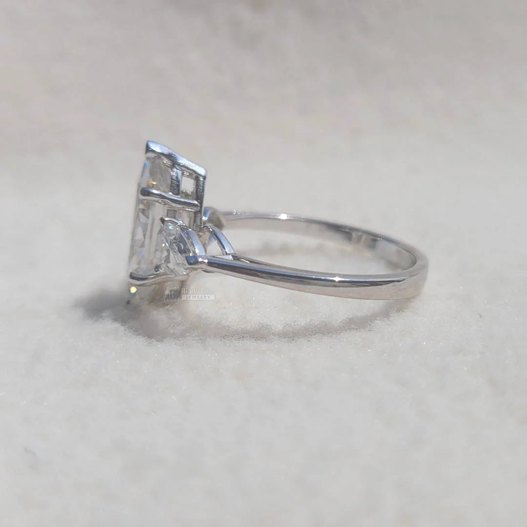 Three Stone Marquise Lab Diamond Engagement Ring - Riant Fine Jewelry LLC