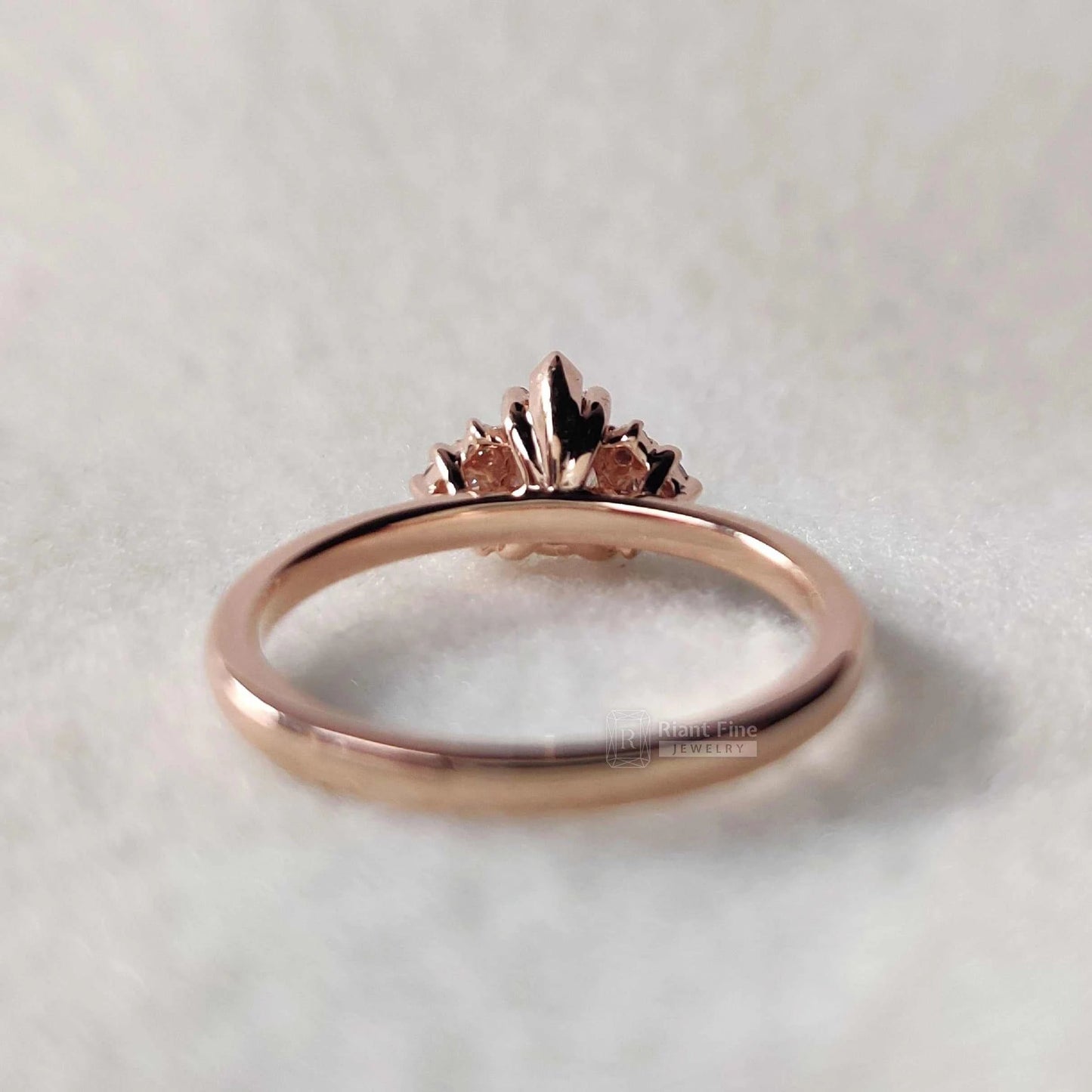 Three Stone Pear Diamond Engagement Ring in 14K Gold - Riant Fine Jewelry LLC