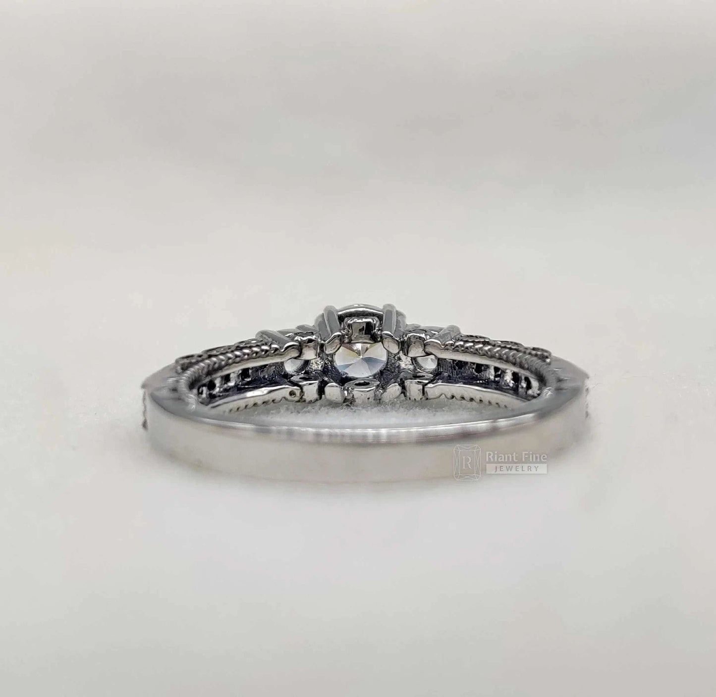 Three Stone Round Lab Grown Diamond Engagement Ring - Riant Fine Jewelry LLC