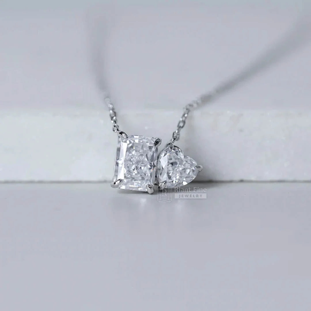 18K Gold Moissanite Pendant For Women