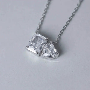 Toi Et Moi Moissanite Pendant Necklace In 14K Gold