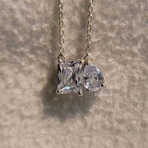 Toi Et Moi Necklace With Radiant & Pear Moissanite