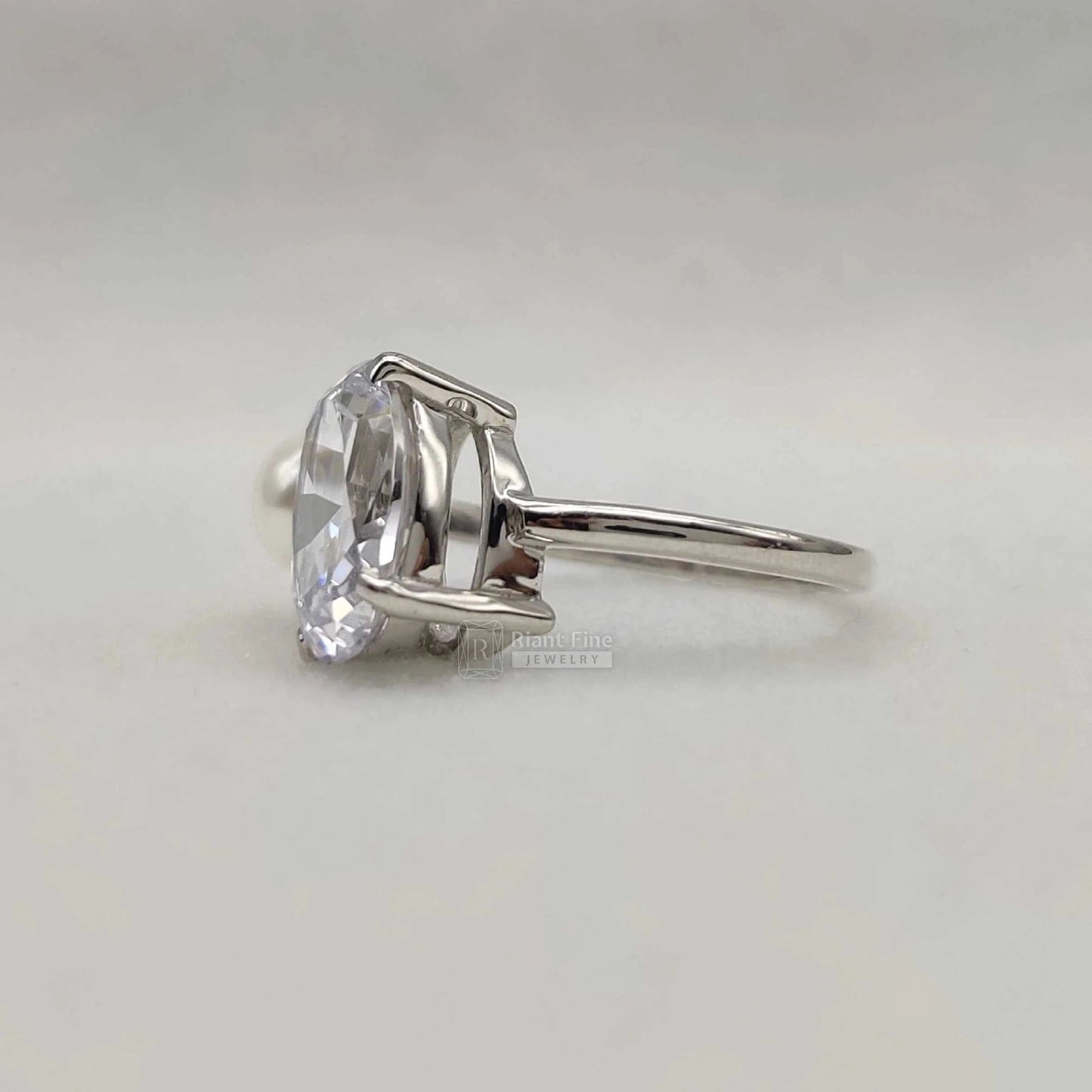 Toi Et Moi Oval Diamond Pearl Engagement Ring for Women - Riant Fine Jewelry LLC