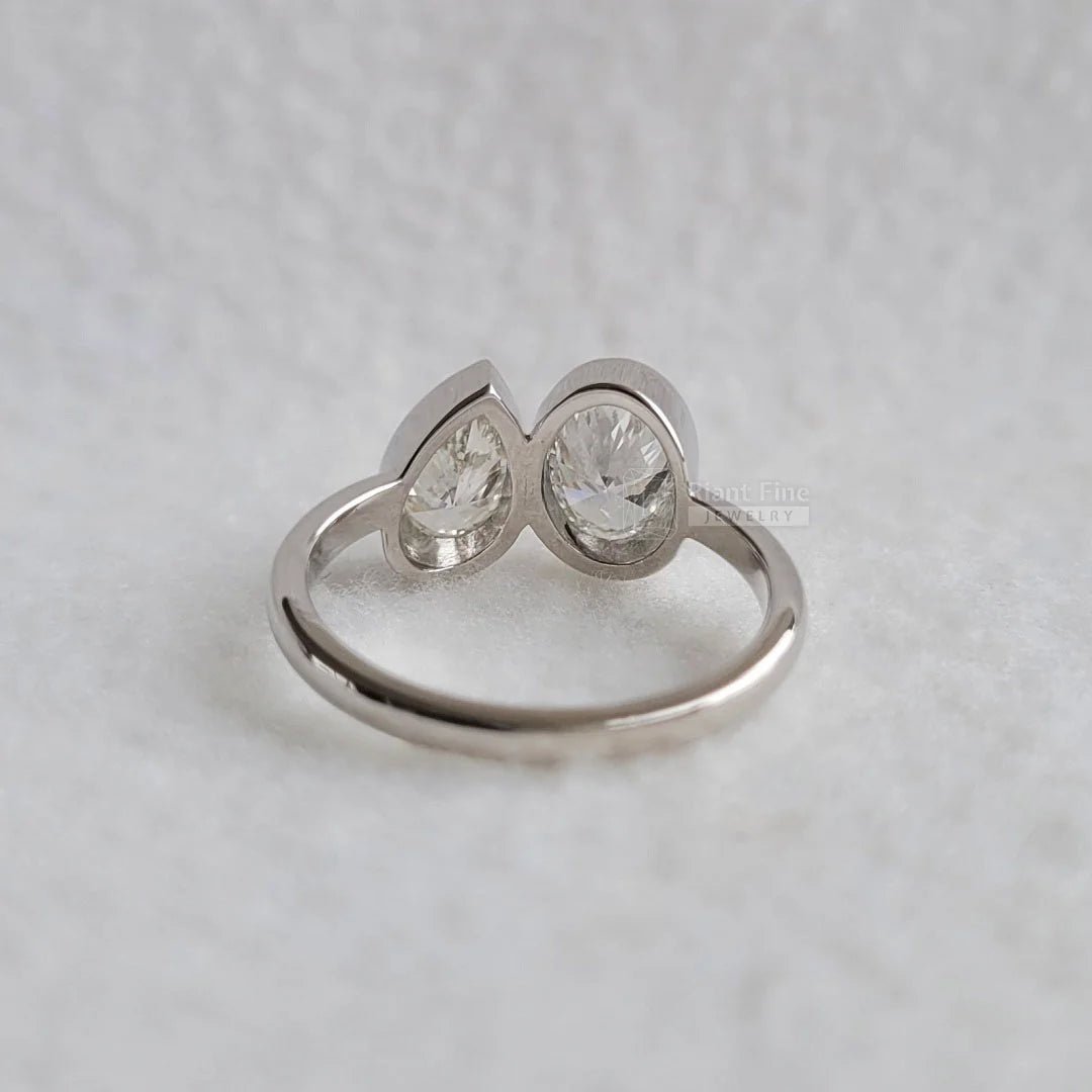 Toi Et Moi Oval & Pear Lab Diamond Engagement Ring - Riant Fine Jewelry LLC