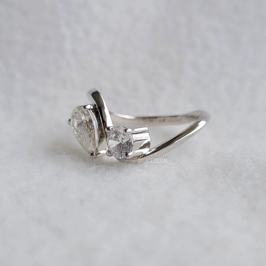 Toi Et Moi Pear & Round Lab Diamond Promise Ring - Riant Fine Jewelry LLC
