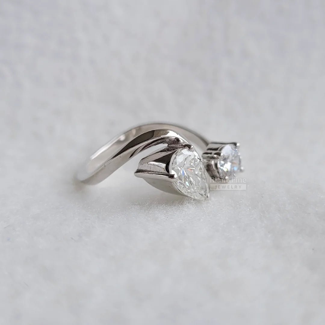 Toi Et Moi Pear & Round Lab Diamond Promise Ring - Riant Fine Jewelry LLC