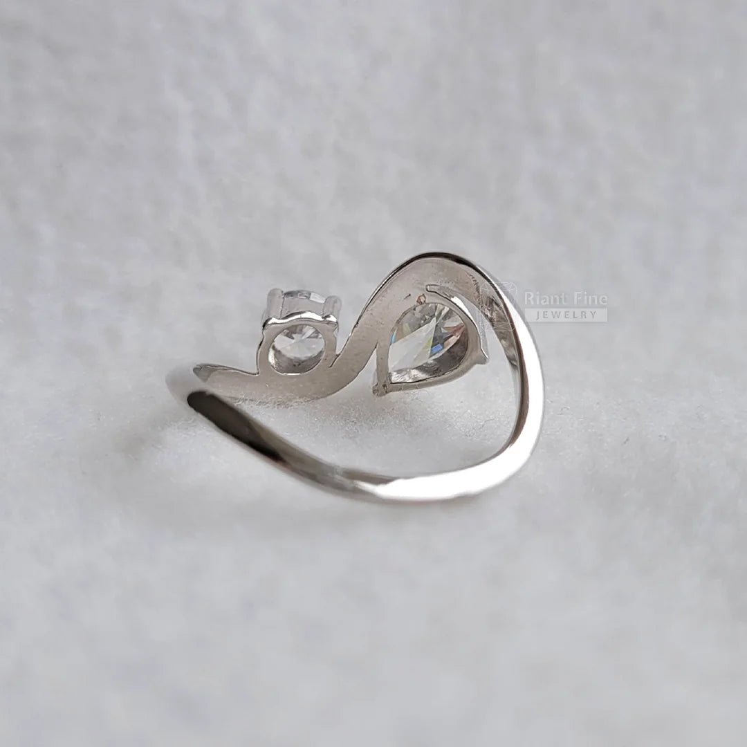 Toi Et Moi Pear & Round Lab Diamond Promise Ring - Riant Fine Jewelry LLC