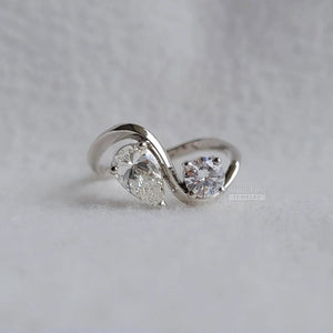 Toi Et Moi Pear & Round Lab Diamond Promise Ring