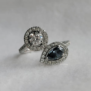 Toi Et Moi Round & Pear Lab Diamond Ring – Riant Fine Jewelry