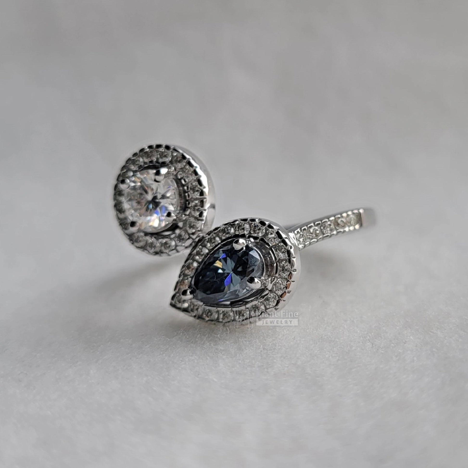 Toi Et Moi Round & Pear Lab Diamond Ring – Riant Fine Jewelry - Riant Fine Jewelry LLC