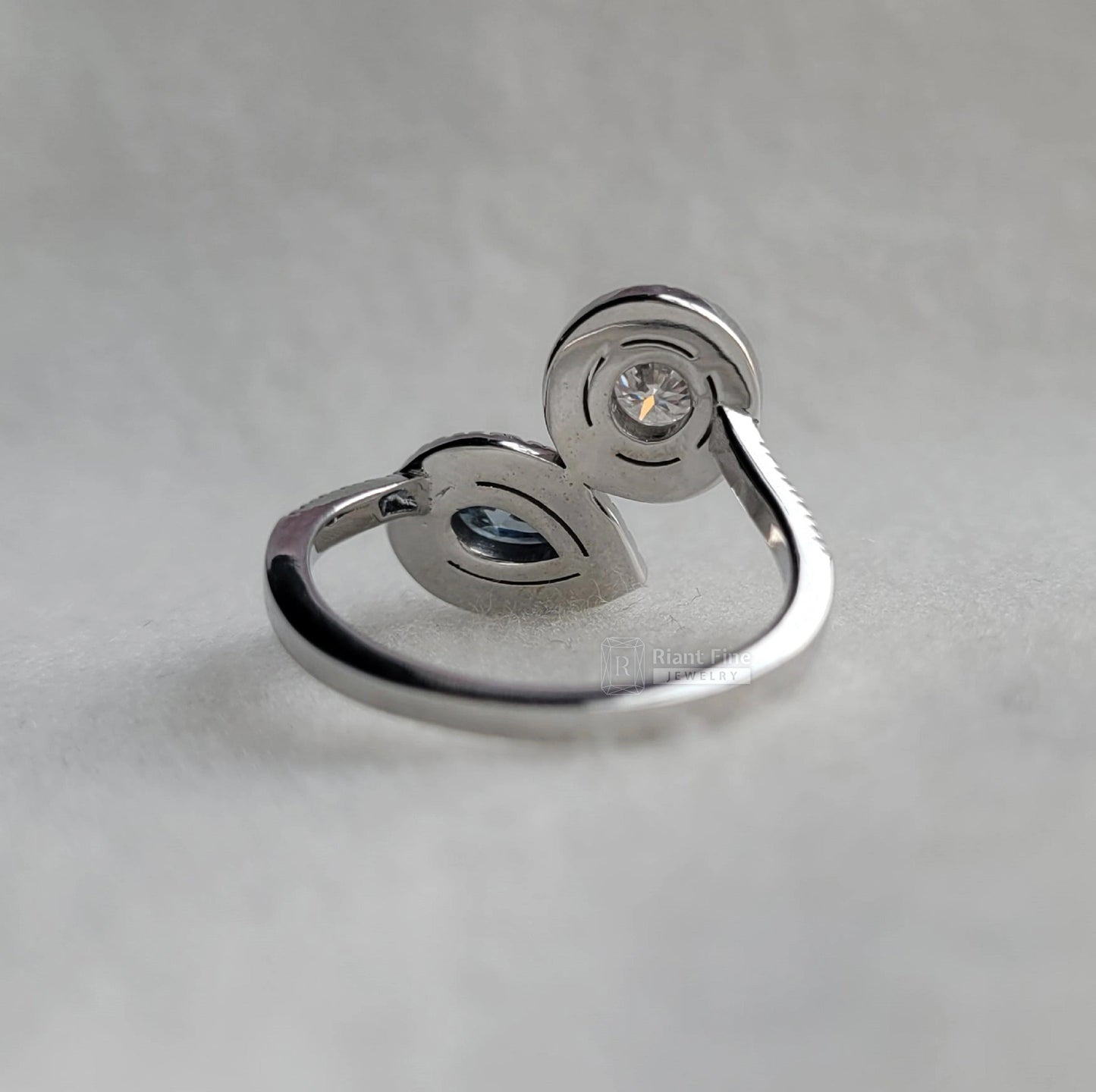 Toi Et Moi Round & Pear Lab Diamond Ring – Riant Fine Jewelry - Riant Fine Jewelry LLC