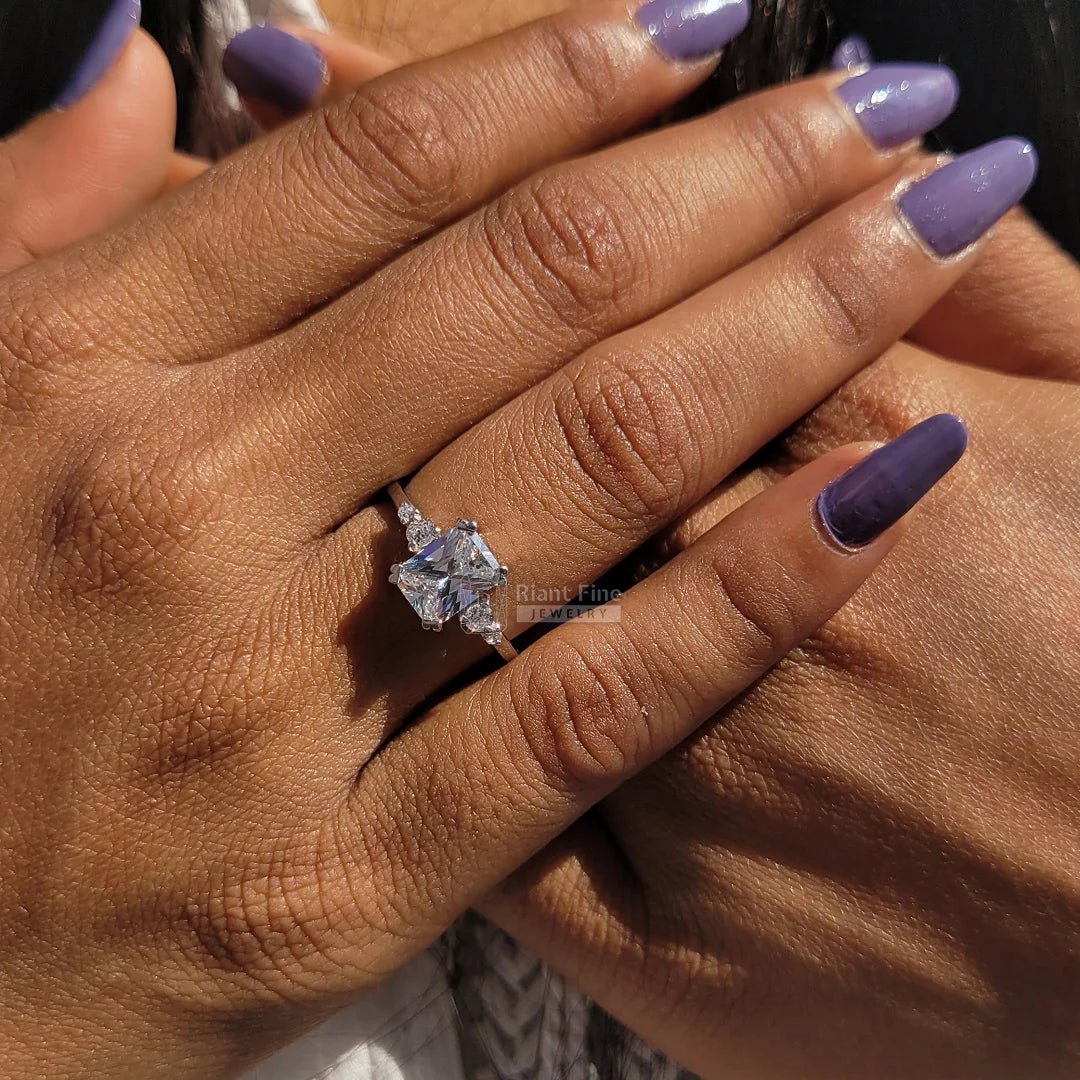 Unique Radiant Diamond Gold Vintage Engagement Ring - Riant Fine Jewelry