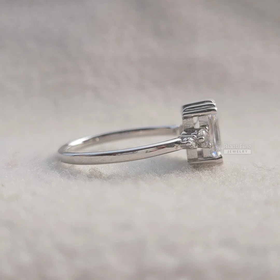 Unique Radiant Diamond Gold Vintage Engagement Ring - Riant Fine Jewelry