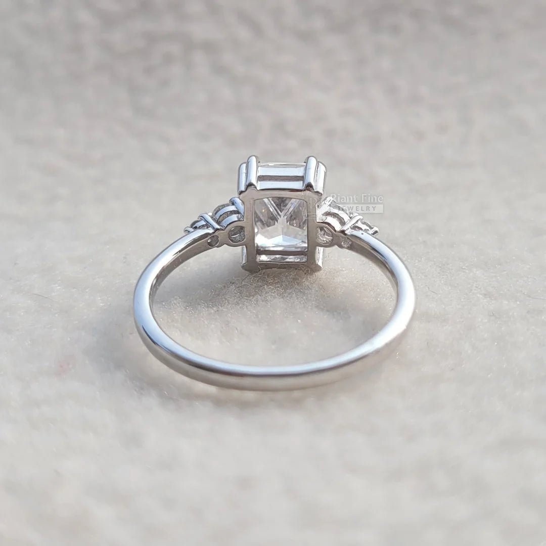 Unique Radiant Diamond Gold Vintage Engagement Ring - Riant Fine Jewelry