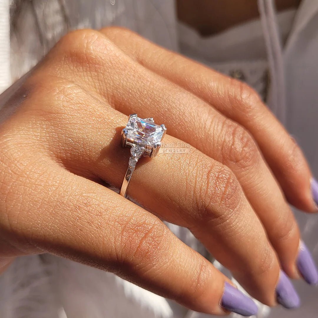 Unique Radiant Diamond Gold Vintage Engagement Ring - Riant Fine Jewelry