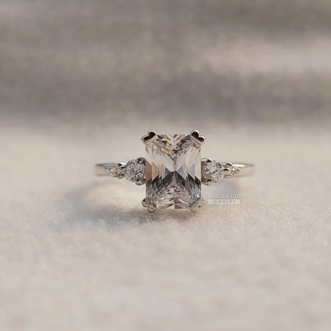 Unique Radiant Diamond Gold Vintage Engagement Ring - Riant Fine Jewelry