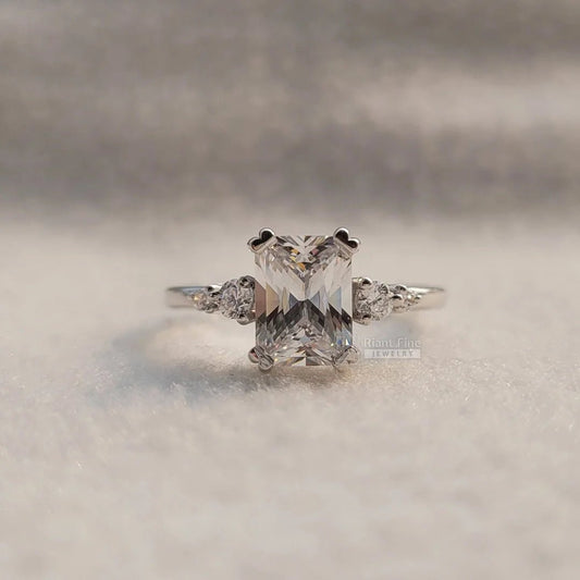 Unique Radiant Diamond Gold Vintage Engagement Ring - Riant Fine Jewelry