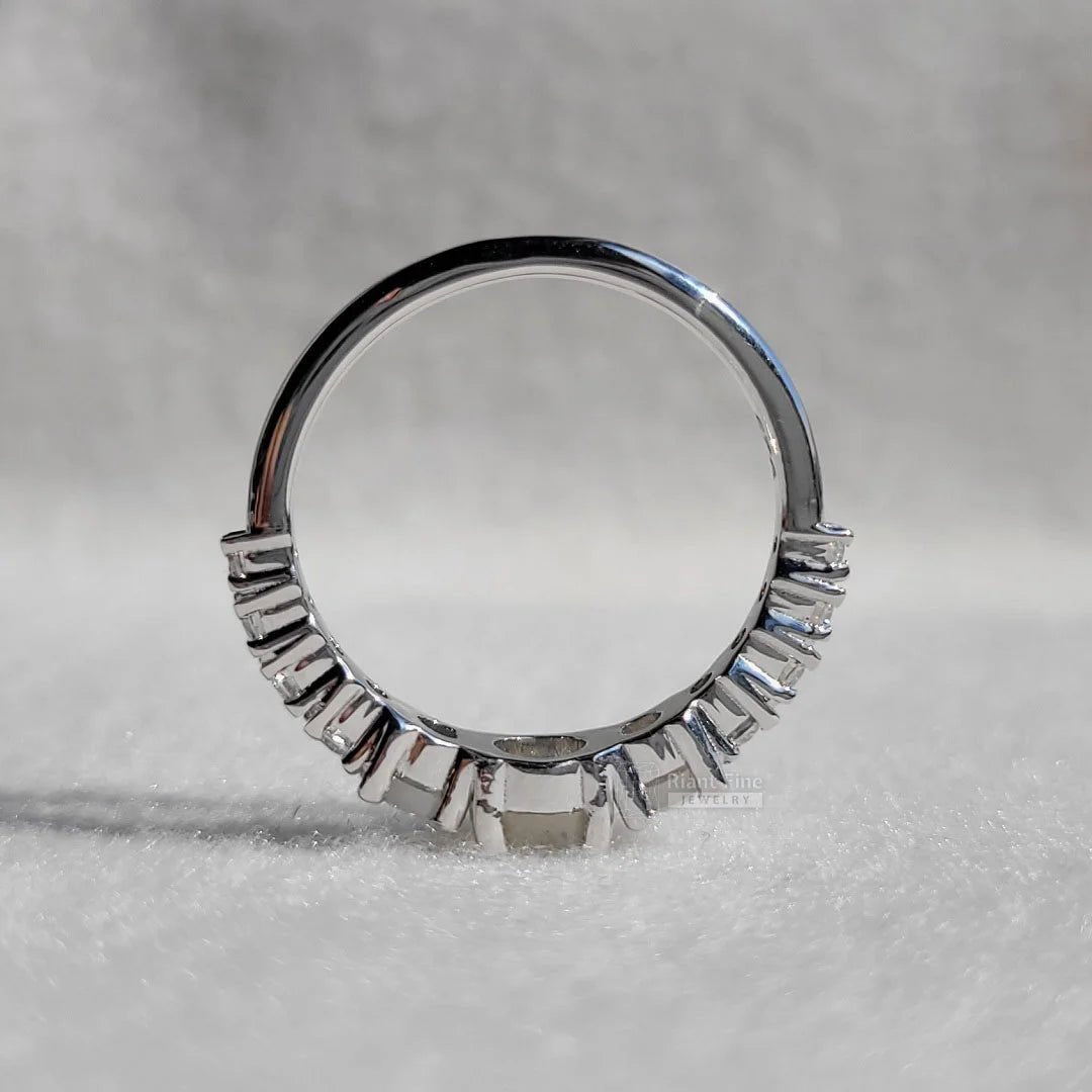 Unique Round Rose Cut Moissanite Vintage Engagement Ring - Riant Fine Jewelry LLC
