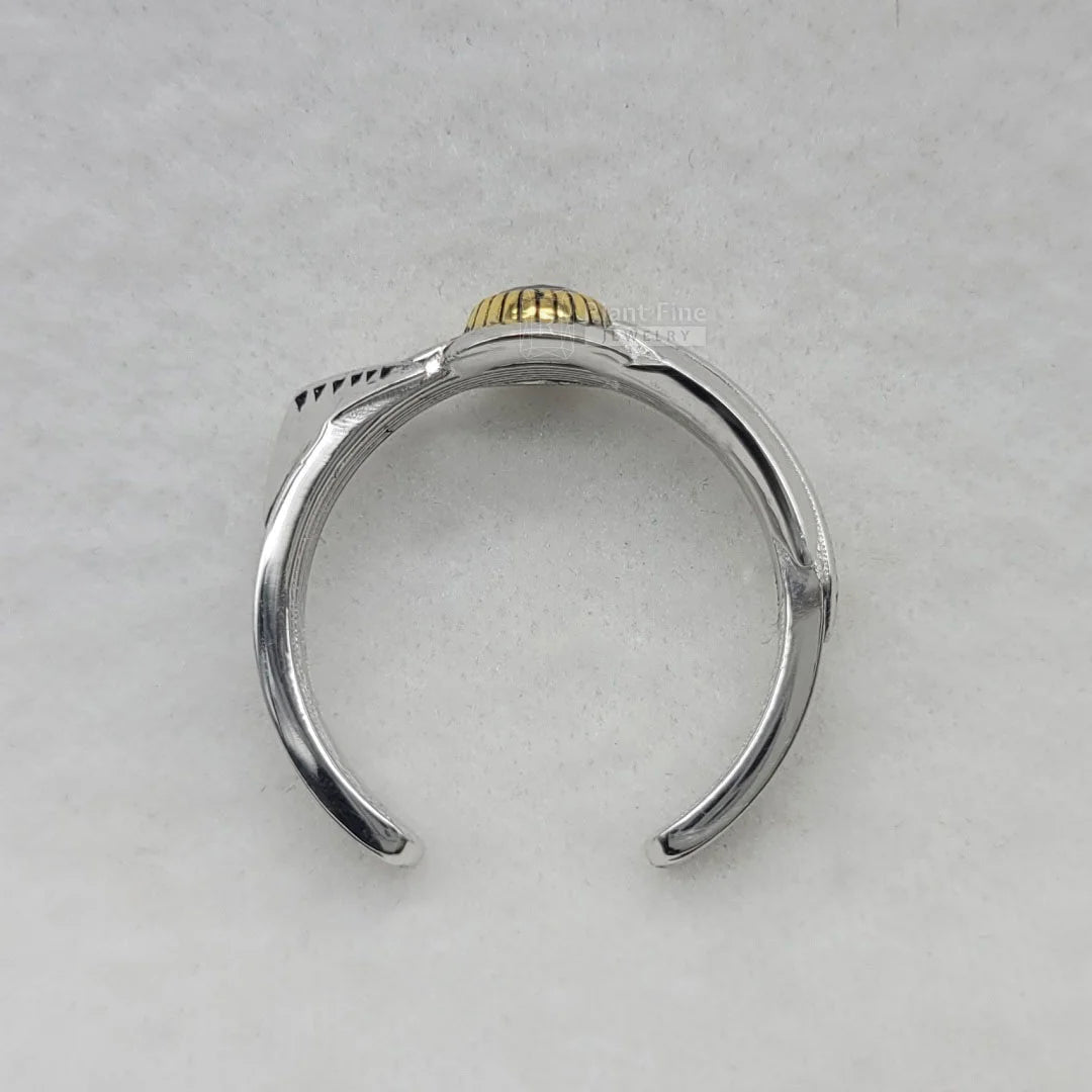 Unique Round Salt & Pepper Natural Black Diamond Men Ring - Riant Fine Jewelry