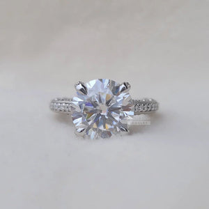 Vintage 5 Ct Moissanite Engagement Ring in Gold