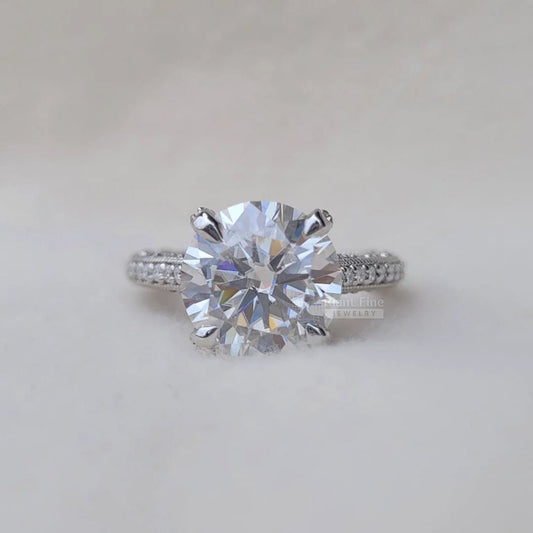 Vintage 5 Ct Moissanite Engagement Ring in Gold - Riant Fine Jewelry