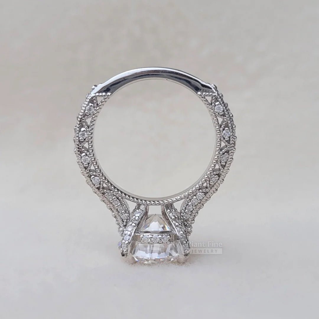 Vintage 5 Ct Moissanite Engagement Ring in Gold - Riant Fine Jewelry