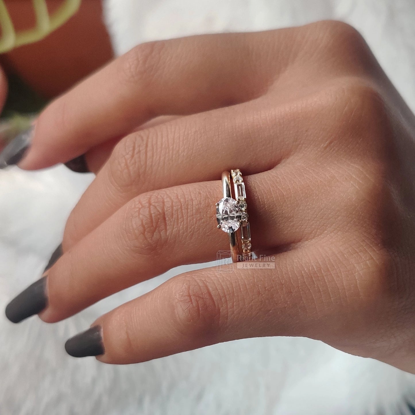 solitaire engagement ring set for women