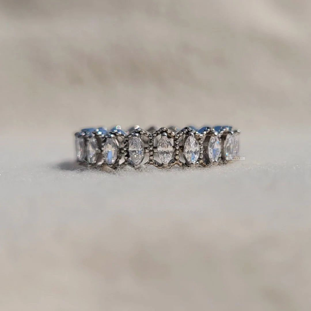 Marquise Diamond Wedding Band