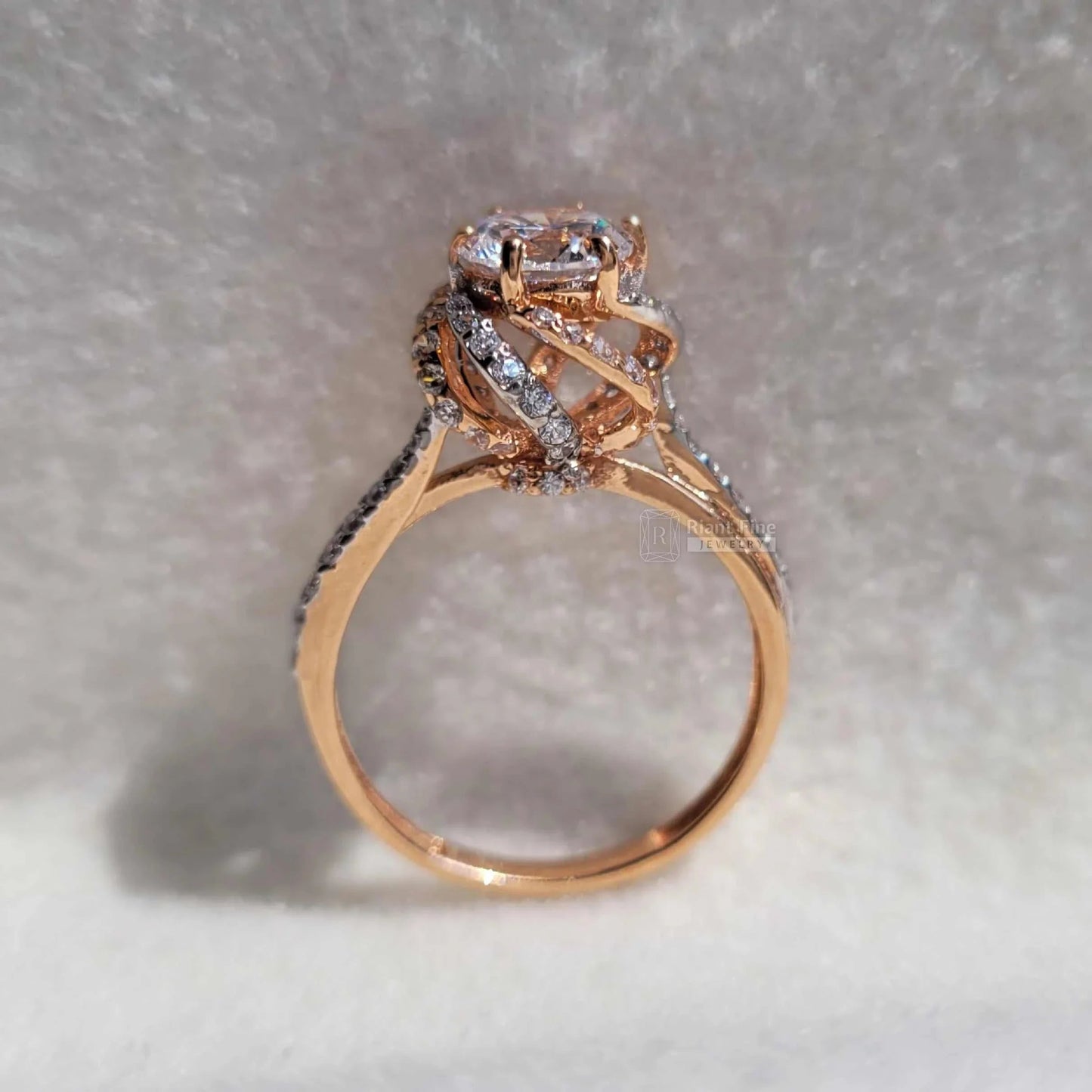 Vintage Floral Engagement Rings | Round Lab Grown Diamonds - Riant Fine Jewelry LLC