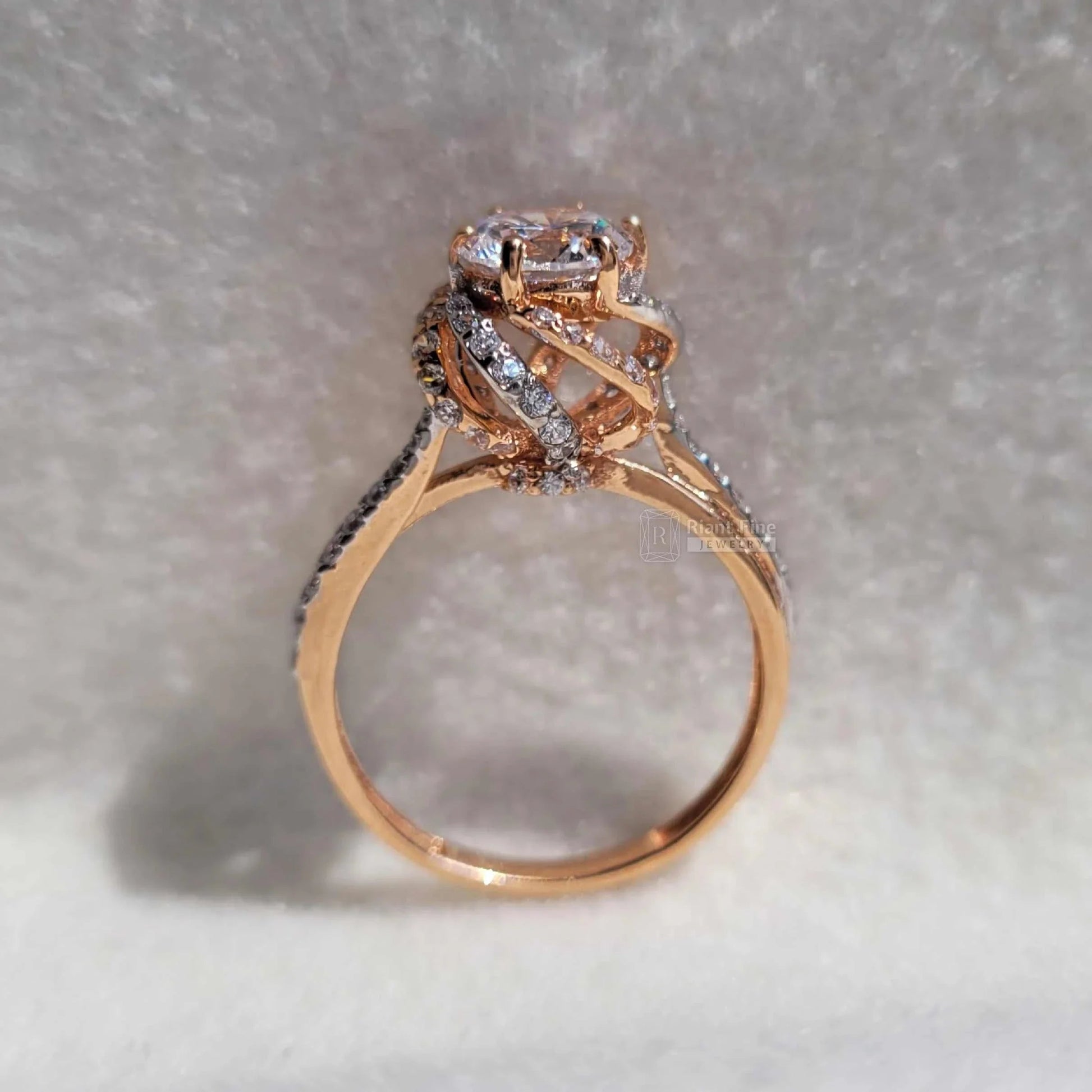 Vintage Floral Engagement Rings | Round Lab Grown Diamonds - Riant Fine Jewelry LLC