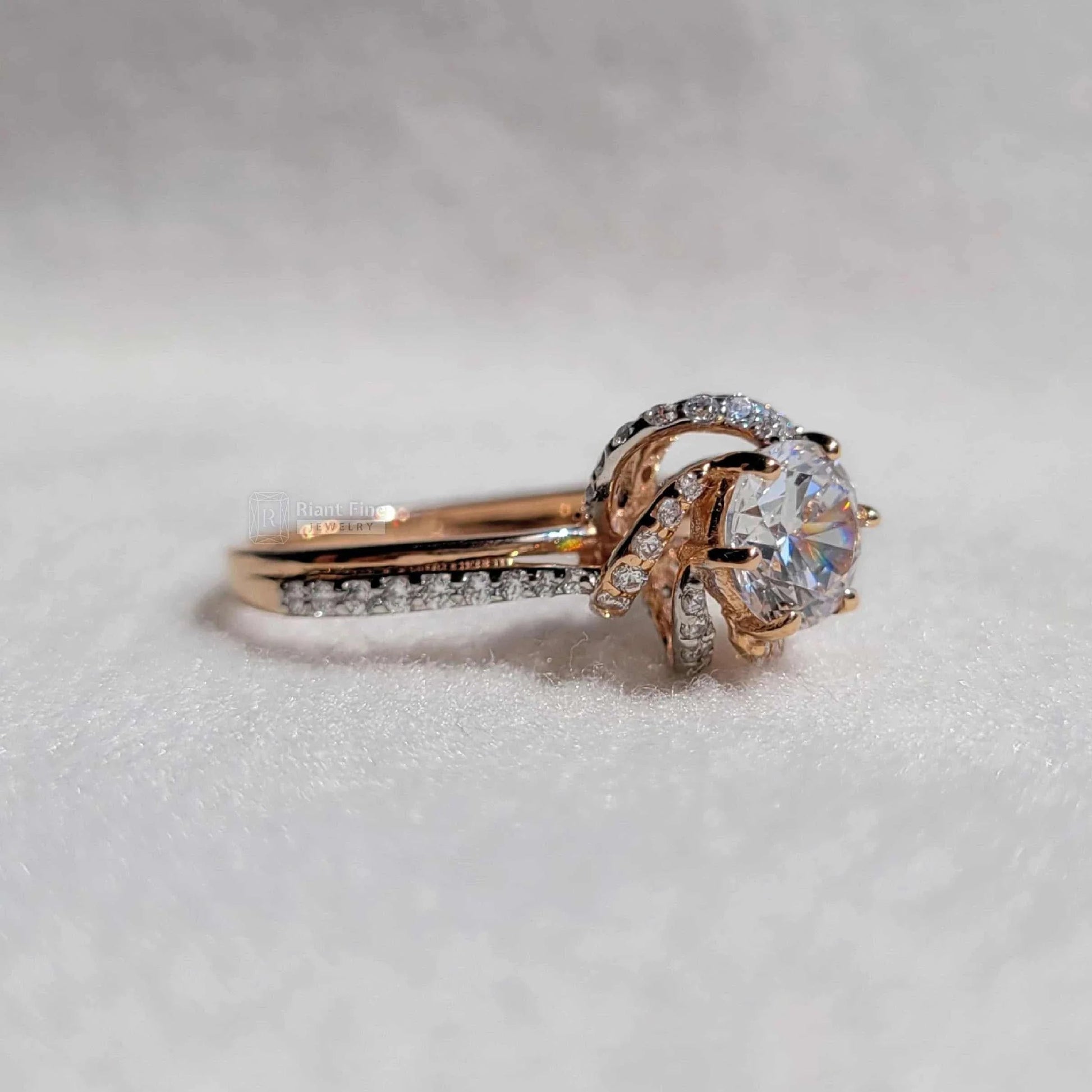 Vintage Floral Engagement Rings | Round Lab Grown Diamonds - Riant Fine Jewelry LLC