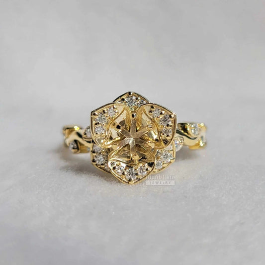 Vintage Floral Lab Grown Diamond Engagement Rings - Riant Fine Jewelry LLC