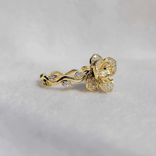 Vintage Floral Lab Grown Diamond Engagement Rings - Riant Fine Jewelry LLC