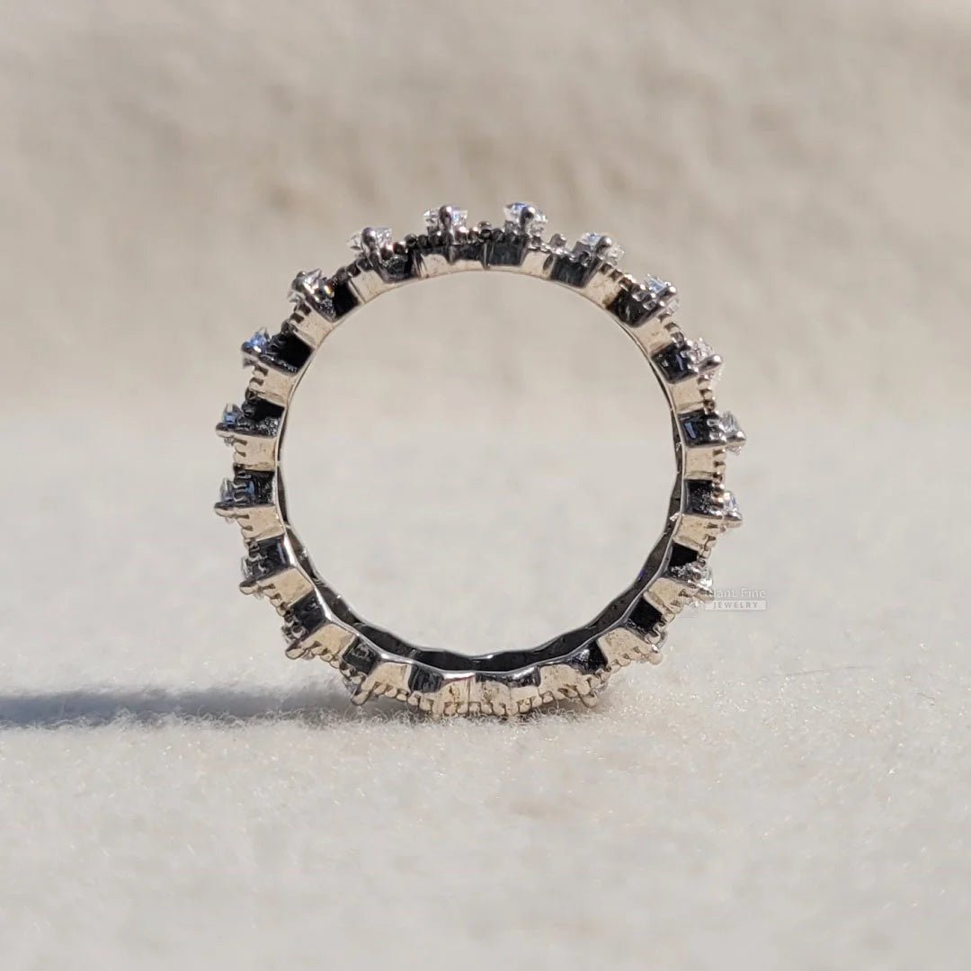 Vintage Full Eternity Marquise Diamond Wedding Band - Riant Fine Jewelry