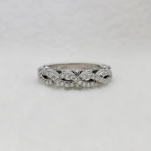 Vintage Infinity Lab Grown Diamond Wedding Band in White Gold