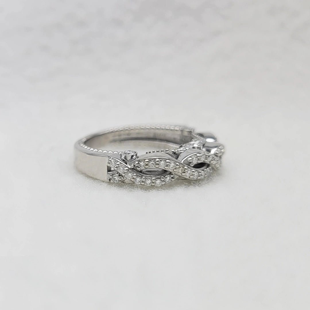 Vintage Infinity Lab Grown Diamond Wedding Band in White Gold - Riant Fine Jewelry LLC
