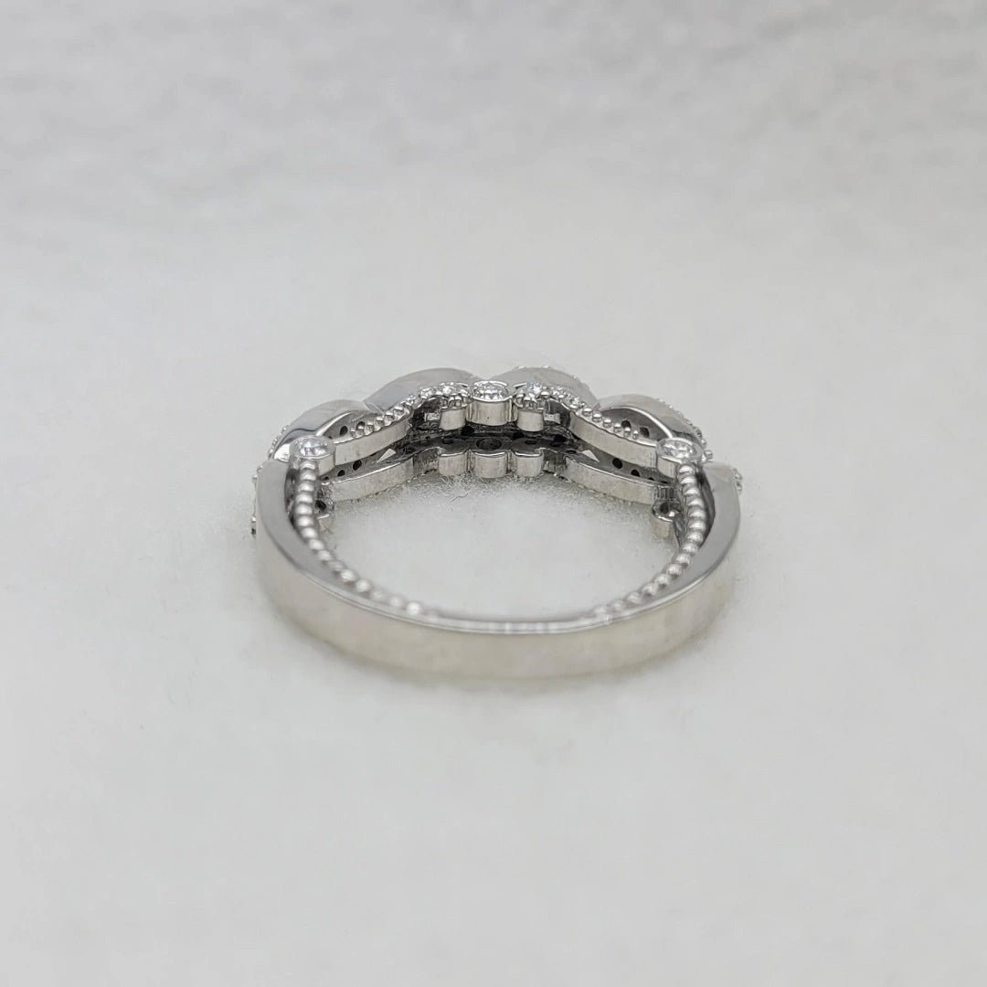 Vintage Infinity Lab Grown Diamond Wedding Band in White Gold - Riant Fine Jewelry LLC