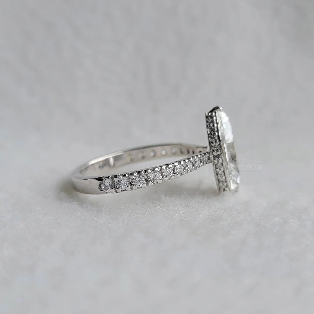 Vintage Marquise Cut Lab Diamond Classic Engagement Ring - Riant Fine Jewelry LLC