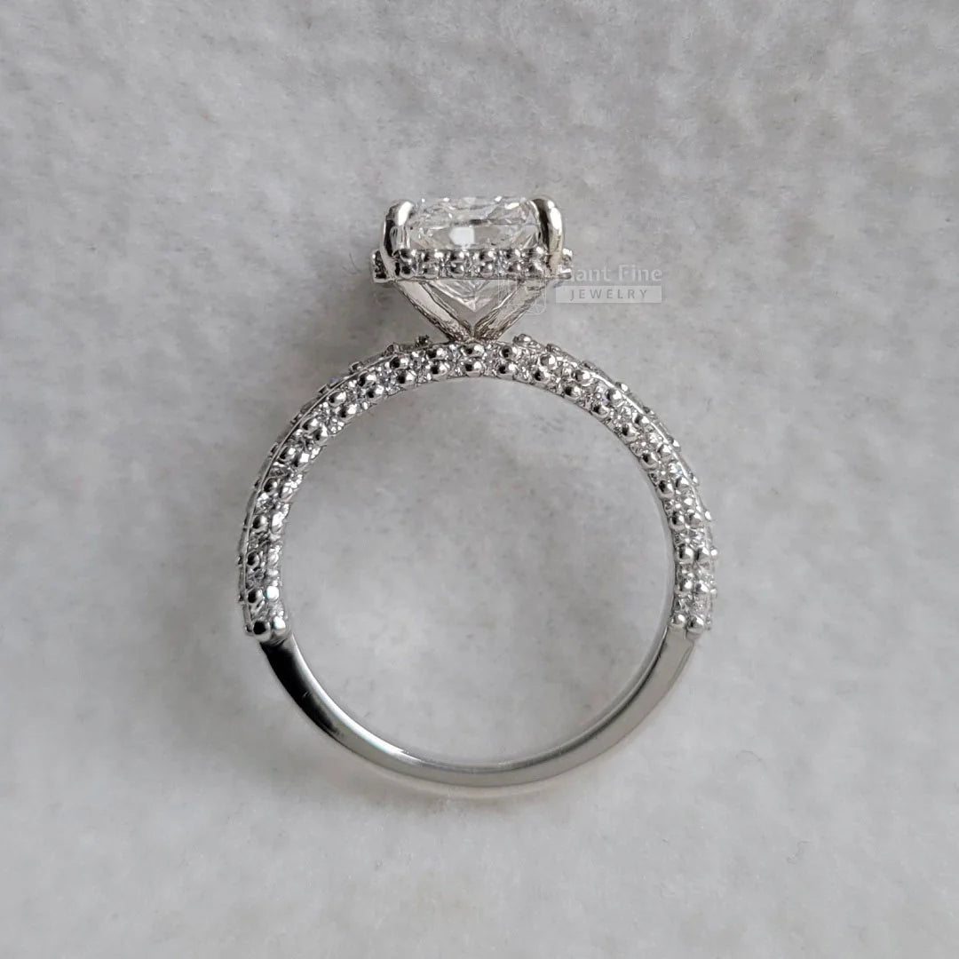Vintage Radiant Cut Lab Grown Diamond Engagement Ring - Riant Fine Jewelry LLC