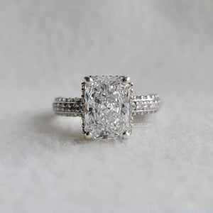 Vintage Radiant Cut Lab Grown Diamond Engagement Ring