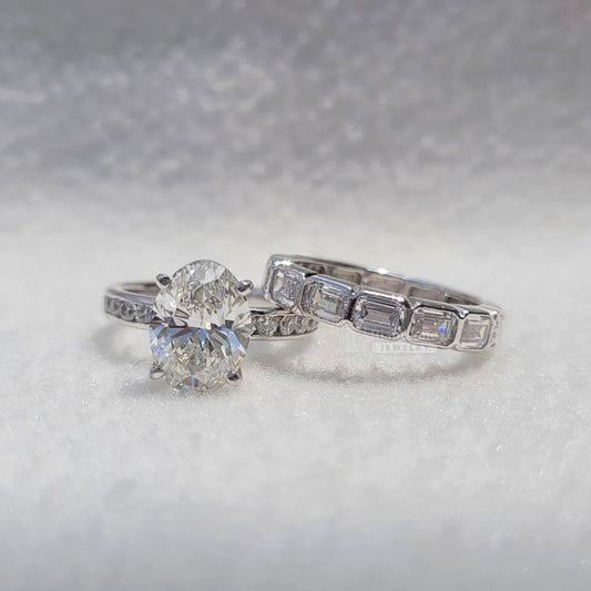  Moissanite Wedding Ring Set