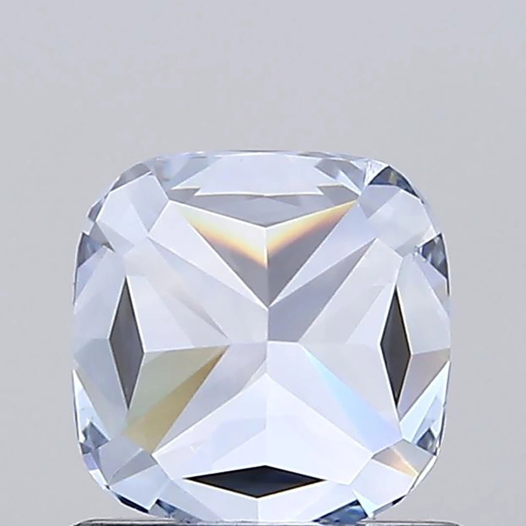Fancy Blue Cushion Lab Diamond Back View