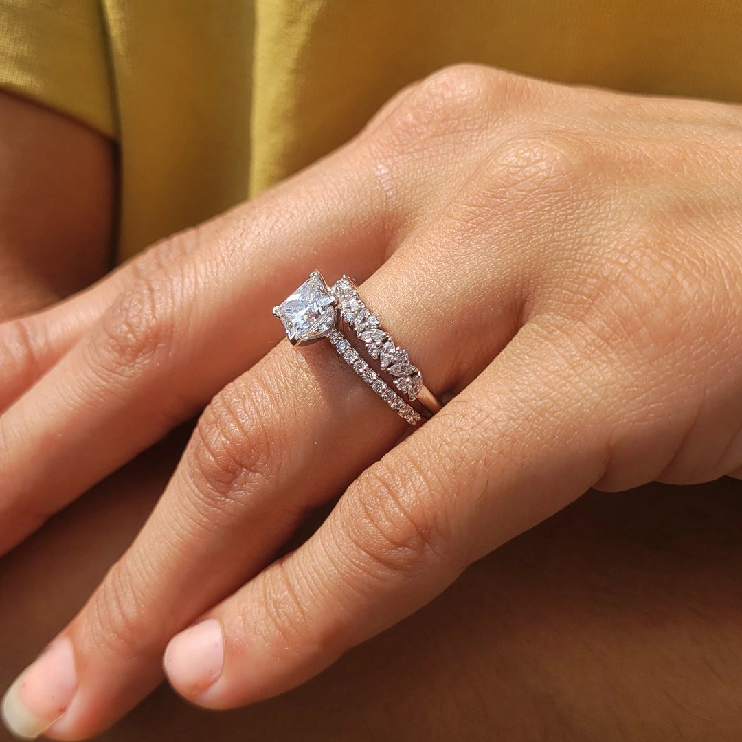Diamond Bridal Set with Marquise Band