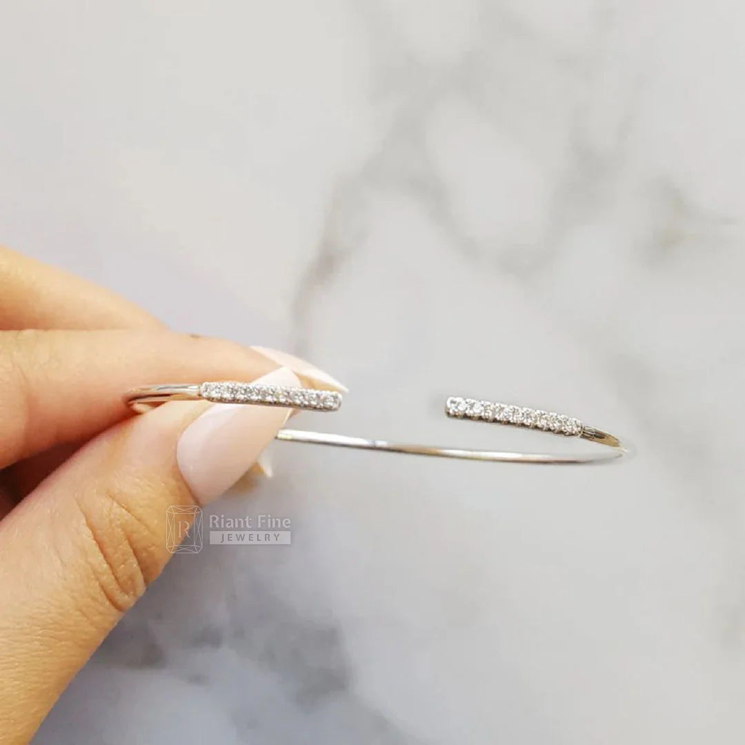 Dainty Moissanite Cuff Jewelry