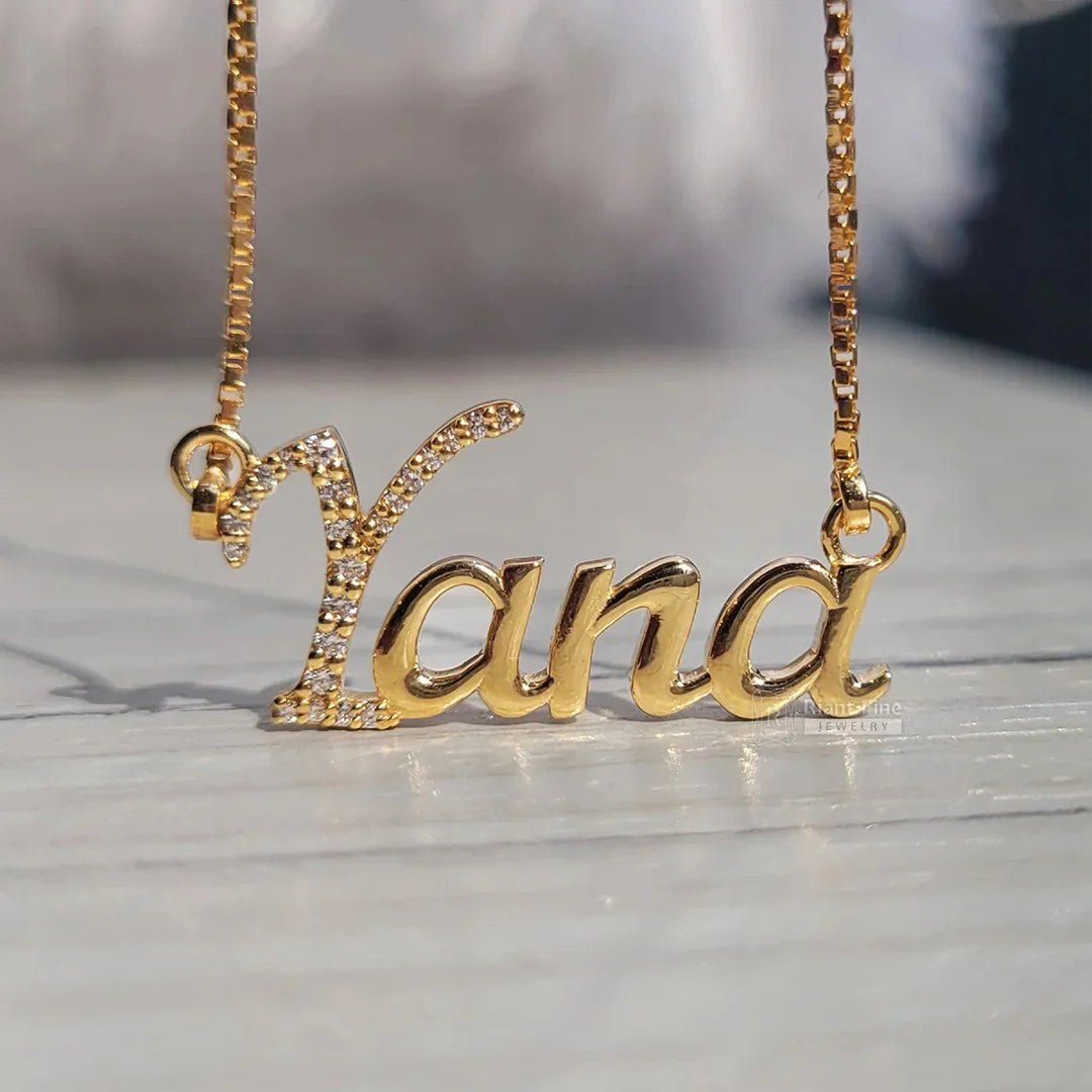 Yana Initial Diamond Pendant with Lab Grown Diamonds - Riant Fine Jewelry LLC