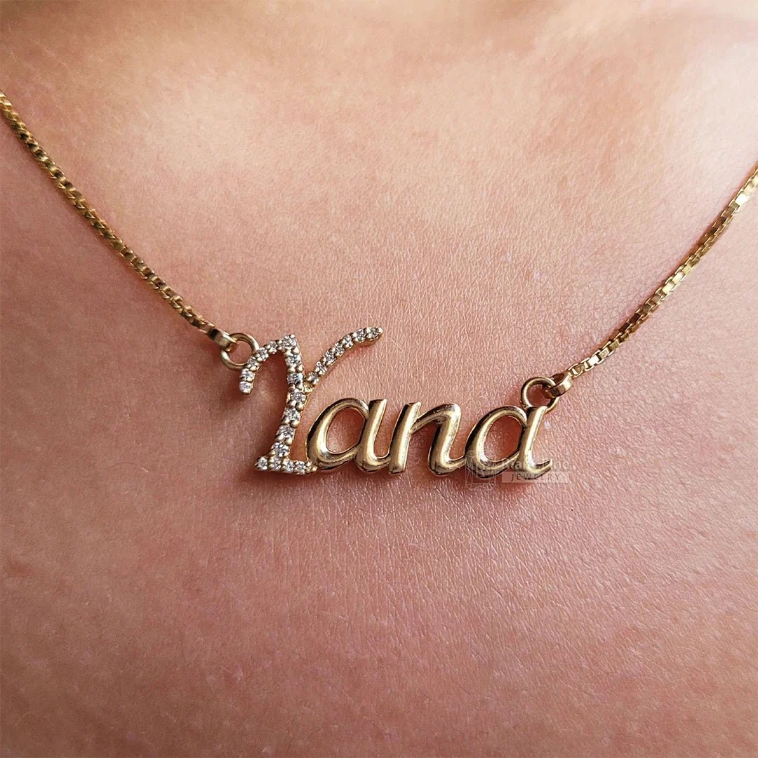 Yana Initial Diamond Pendant with Lab Grown Diamonds - Riant Fine Jewelry LLC