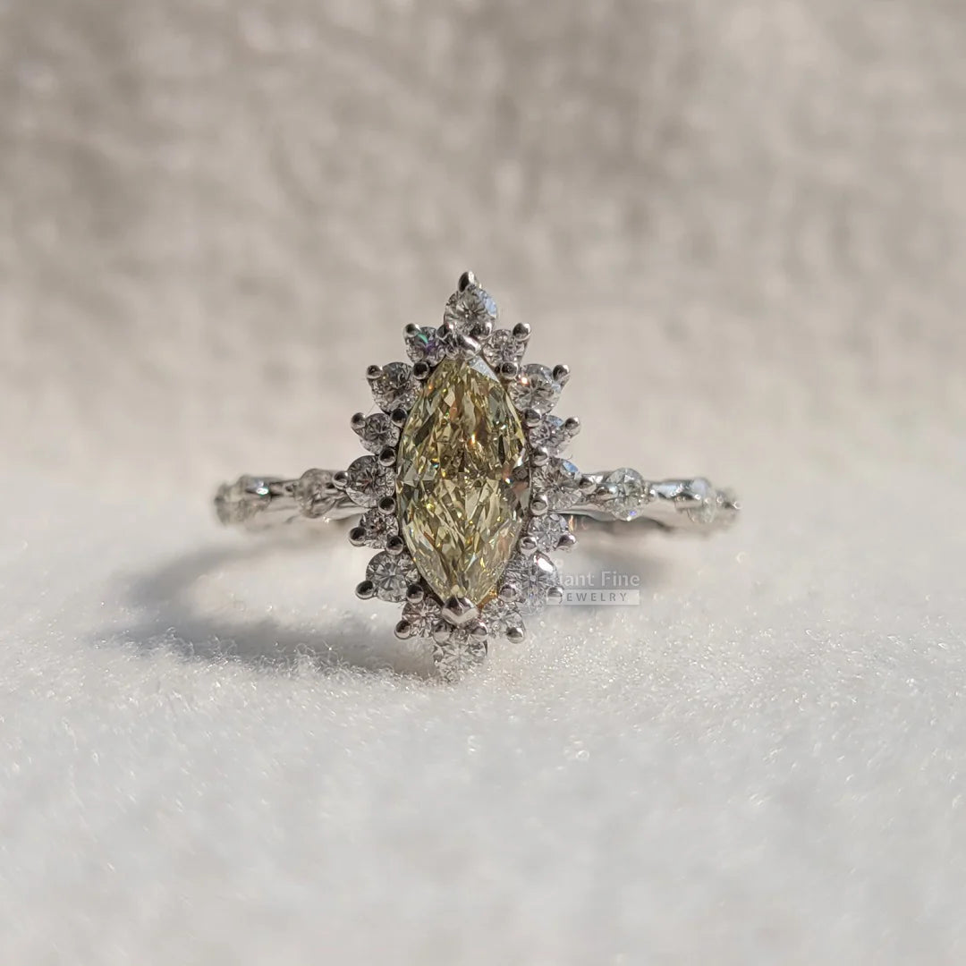 Diamond Marquise Halo Ring