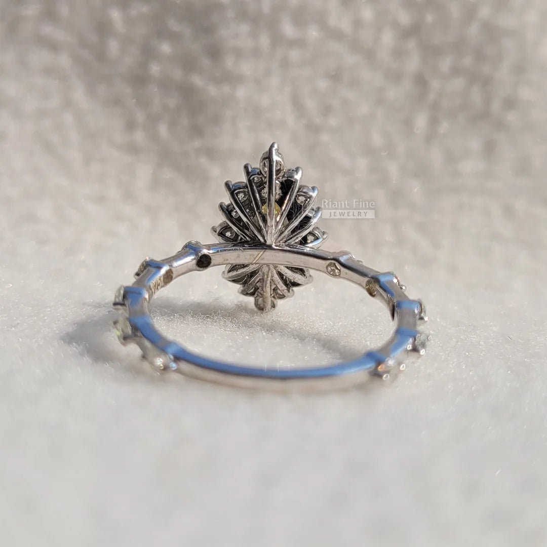 Yellow Diamond Marquise Cut Halo Engagement Ring - Riant Fine Jewelry